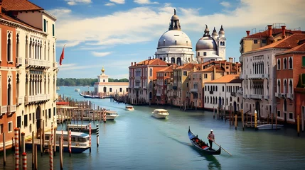 Fotobehang Gondels Grand Canal in Venice 