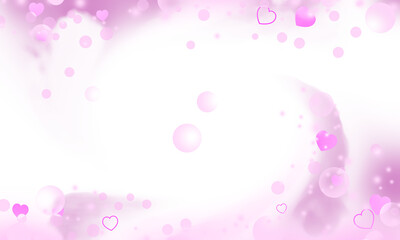 pink cloudy effect with bokeh light and hearts