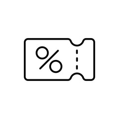 Coupon outline icons, minimalist vector illustration ,simple transparent graphic element .Isolated on white background