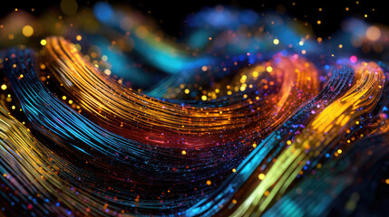 Obraz premium Close-up photo of Data cable transfers background information