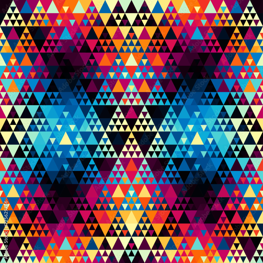 Aufkleber colorful aztec fabric, wallpaper and home decor. abstract seamless tileable pattern. triangles aztec