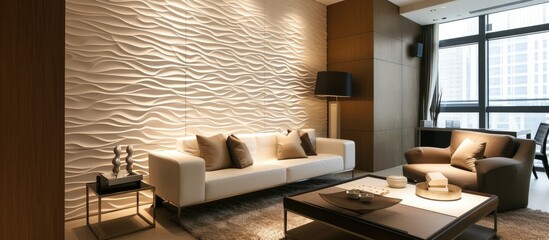 Obraz na płótnie Canvas Interior wall decoration and siding can be enhanced using PVC plastic panels.