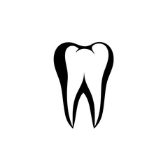 tooth isolated on white background  vector isolated logo silhouette best for your t-shirt