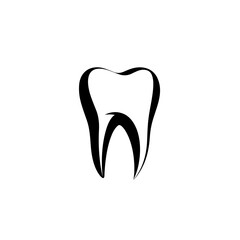 tooth icon on white  vector isolated logo silhouette best for your t-shirt