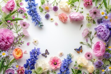 A vibrant assortment of flowers neatly arranged on a table, creating a visually appealing heart display.
