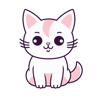 kawaii cat vector illustration