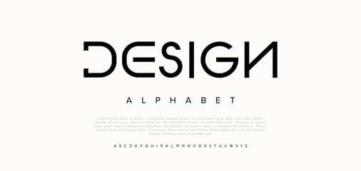 Design Modern creative minimal abstract digital colorful alphabet font design - obrazy, fototapety, plakaty