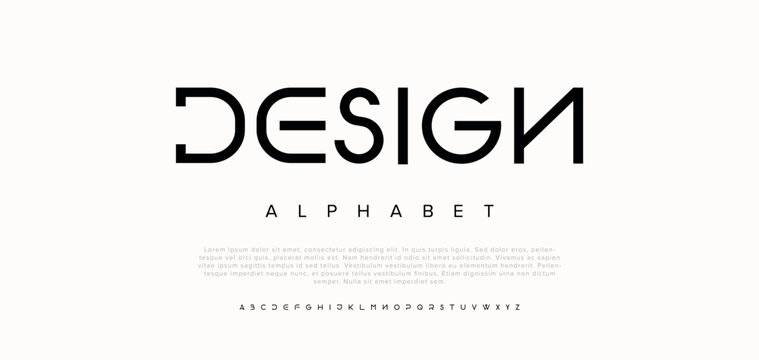 Design Modern creative minimal abstract digital colorful alphabet font design