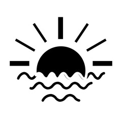 the sun rises solid icon