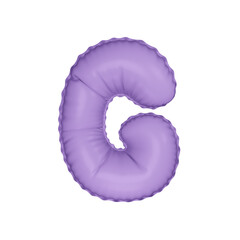 3D pastel lavender color helium balloon letter G