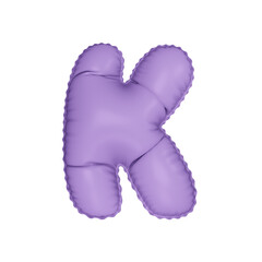 3D pastel lavender color helium balloon letter K