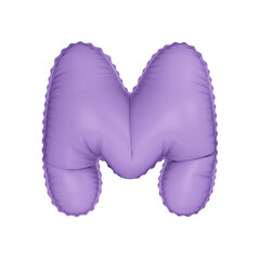 3D pastel lavender color helium balloon letter M