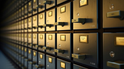 Filing cabinet for storing document archives - obrazy, fototapety, plakaty