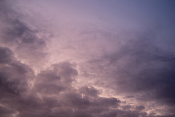 view of beautiful cloudy sky on sunset background