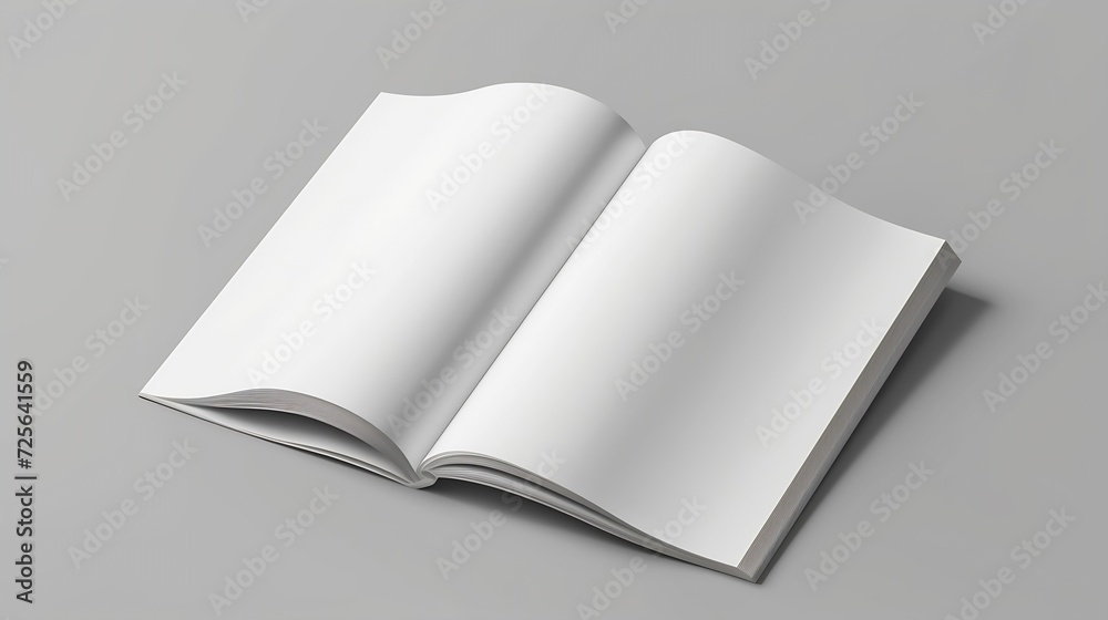 Aufkleber generative ai : blank brochure magazine isolated on grey to replace your design