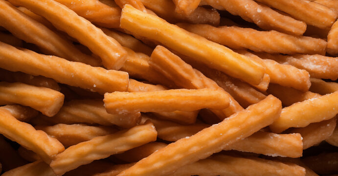 churritos, or mini churros sweet sugary dessert background