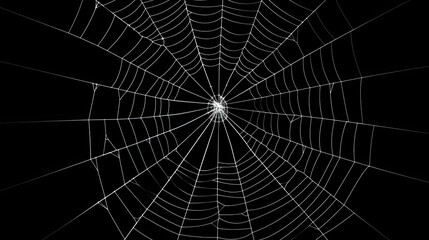 Obraz premium Halloween spider web. Isolated on black background