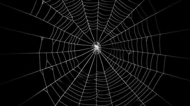 Halloween spider web. Isolated on black background