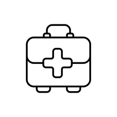 First aid kit outline icons, minimalist vector illustration ,simple transparent graphic element .Isolated on white background