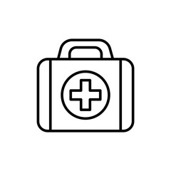 First aid kit outline icons, minimalist vector illustration ,simple transparent graphic element .Isolated on white background