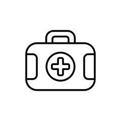 First aid kit outline icons, minimalist vector illustration ,simple transparent graphic element .Isolated on white background