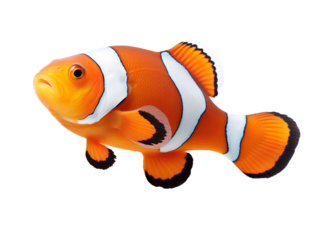 Colorful Clownfish, isolated on a transparent or white background