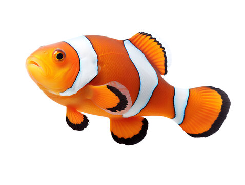 Colorful Clownfish, isolated on a transparent or white background