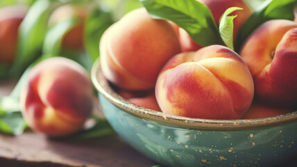 Juicy peaches close-up