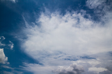 Naklejka na ściany i meble Cloudscape, Blue sky with white clouds