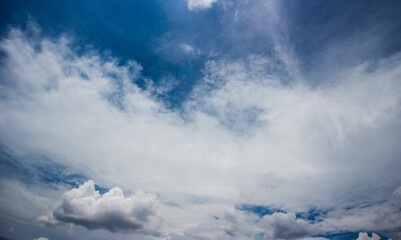 Cloudscape, Blue sky with white clouds