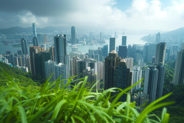 city skyline of Hong Kong and Singapore