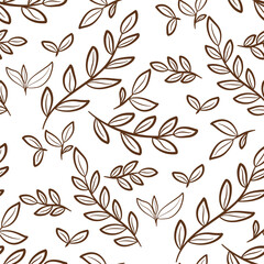 Fototapeta premium Hand draw botanical seamless patterns. Simple flat modern drawing. Floral texture collection for textile ,paper wrap and fashion design. Spring botanical print. Vector illustration.