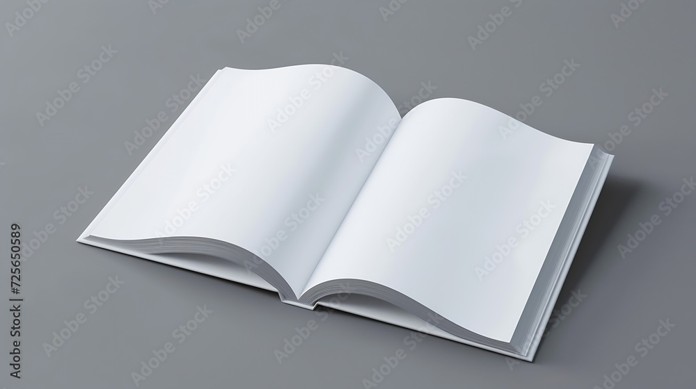 Aufkleber generative ai : blank brochure magazine isolated on grey to replace your design