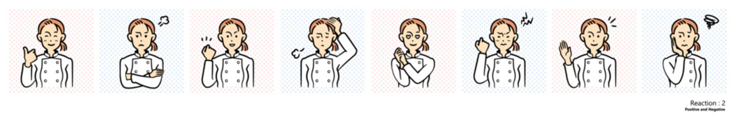 人物イラスト｜料理人（リアクション2）