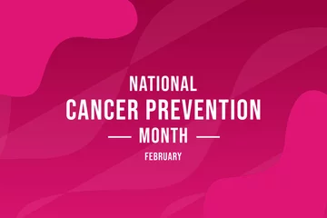 Foto op Plexiglas National Cancer Prevention Month concept. Banner with purple color design concept © Sree