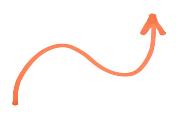 Orange arrows isolated on transparent background