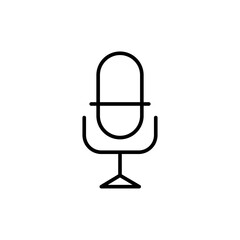 Microphone outline icons, minimalist vector illustration ,simple transparent graphic element .Isolated on white background