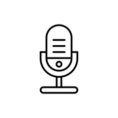 Microphone outline icons, minimalist vector illustration ,simple transparent graphic element .Isolated on white background