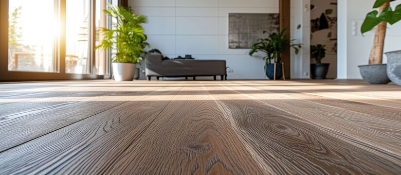 Renovating a house involves replacing carpet with solid oak wood, specifically handscraped oiled European oak, brushed for texture and defining wood grain.