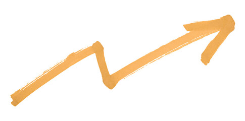 Orange arrows isolated on transparent background