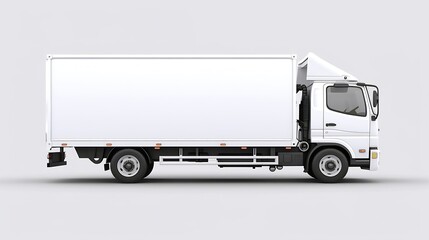 Generative AI : white box truck cargo delivery art isolated design vector template