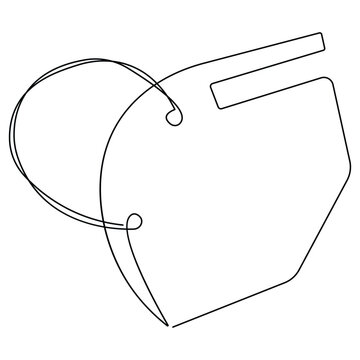 recommend clip art:  Continuous single line art drawing of mask icon and outline art vector illustration
                    