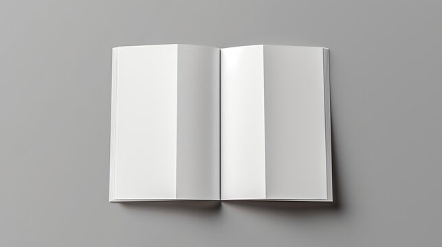 Generative AI : Blank portrait A4, US-Letter, brochure magazine isolated on gray background