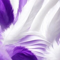 Fototapeta premium Stylish White and Purple Soft Feathers Background