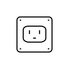 Power socket outline icons, minimalist vector illustration ,simple transparent graphic element .Isolated on white background