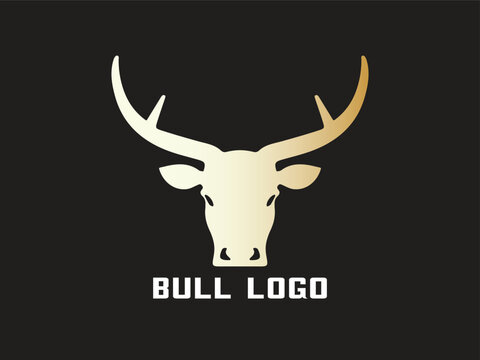 Bull  logo design icon symbol vector  illustration. 