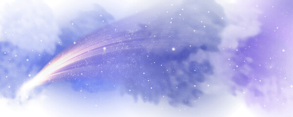 glowing shooting star arc light effect with stardust and sparkles © Medamine