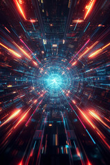 Futuristic digital tunnel background,abstract digital innovation concept