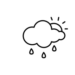 Rain outline icons, minimalist vector illustration ,simple transparent graphic element .Isolated on white background