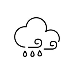 Rain outline icons, minimalist vector illustration ,simple transparent graphic element .Isolated on white background